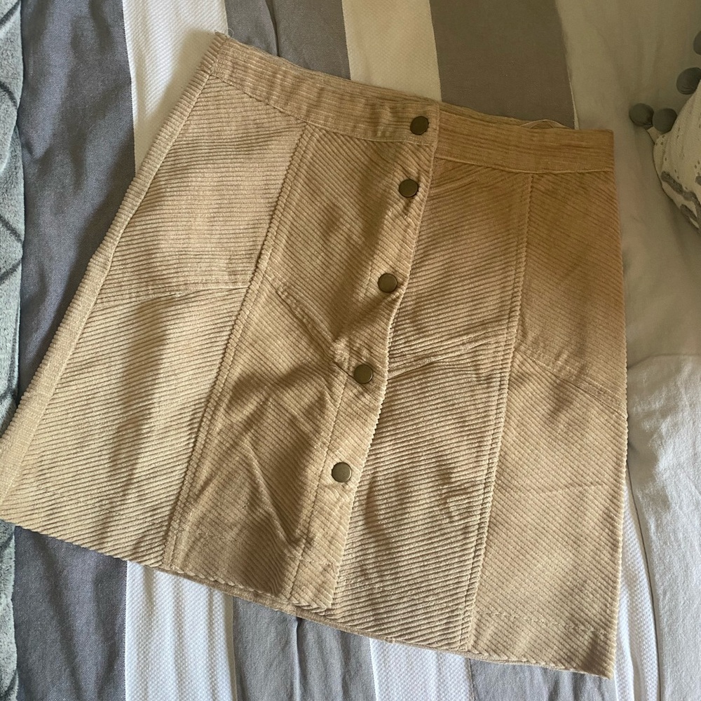 Corduroy Button Up Skirt